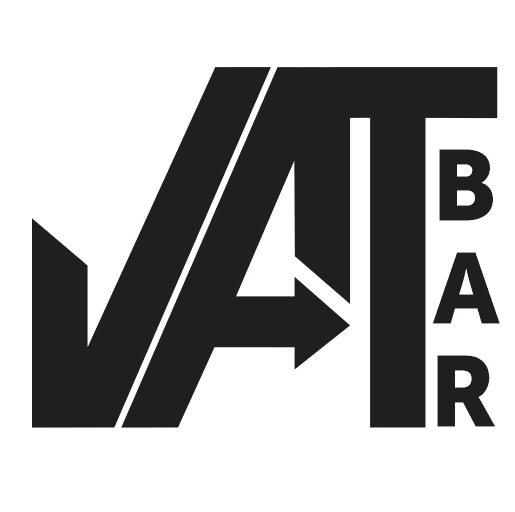 Logo VAT BAR com medidas proporcionais Preto